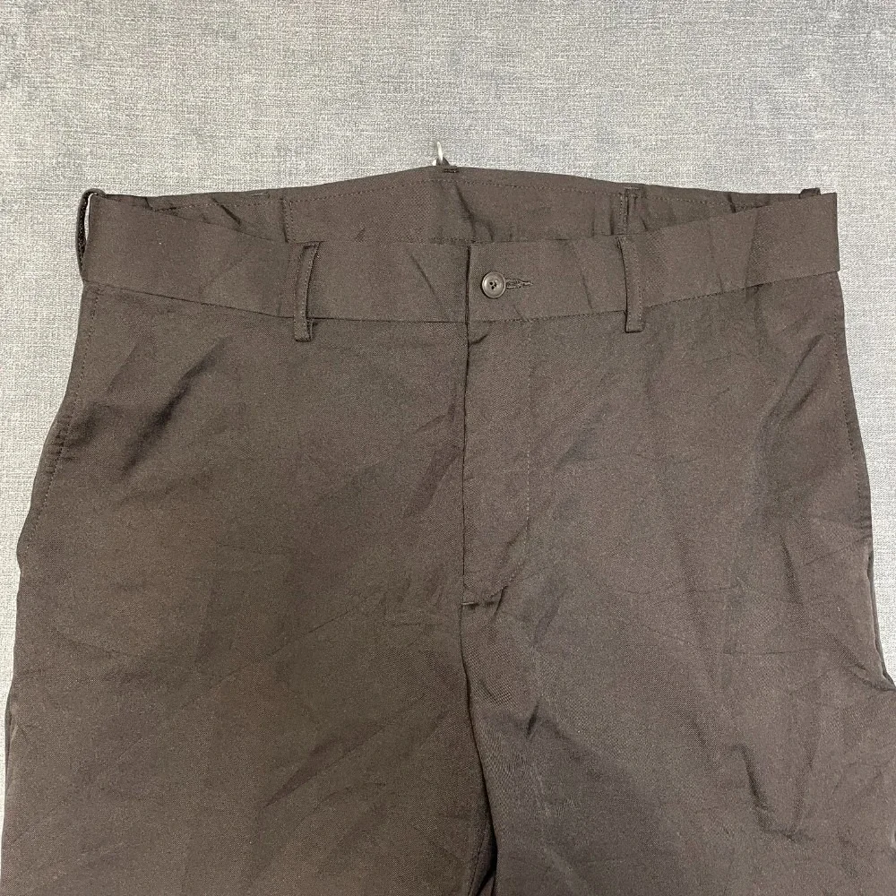 Mens Chino Shorts 34 Black Flat Front Slash Pockets Performance Straight Leg